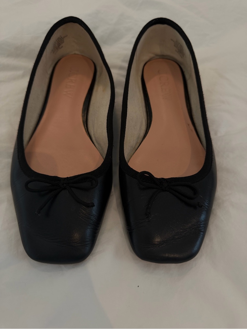 J. Crew Black Leather Ballet Flats